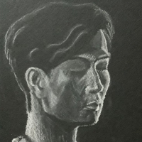 Zhang Rishan portrait in black and white